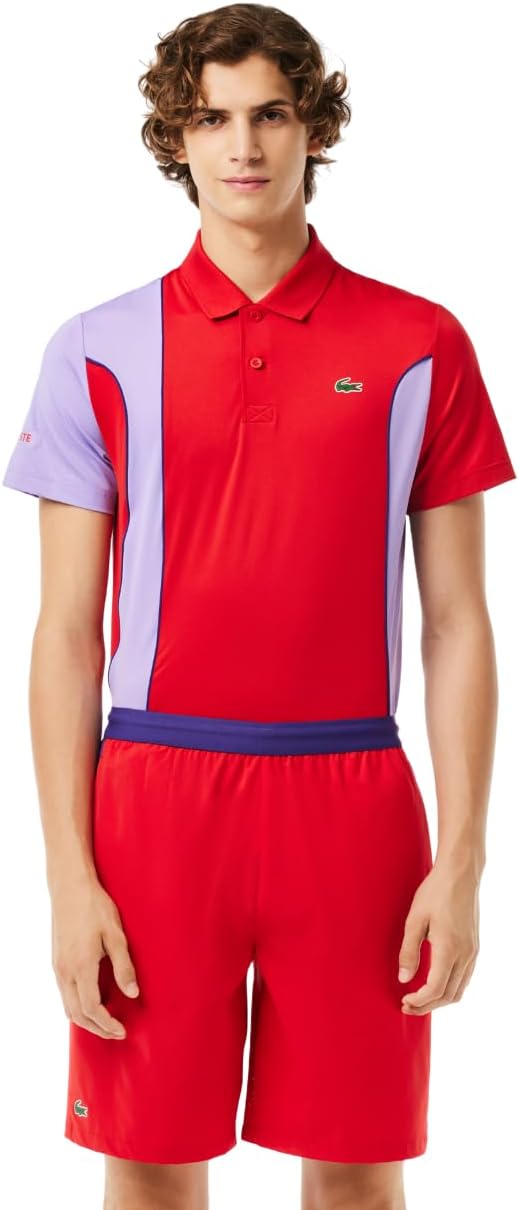 

Lacoste мужские спортивные шорты Novak Djokovic Color Block, Red/Dark Purple/Neva Purple