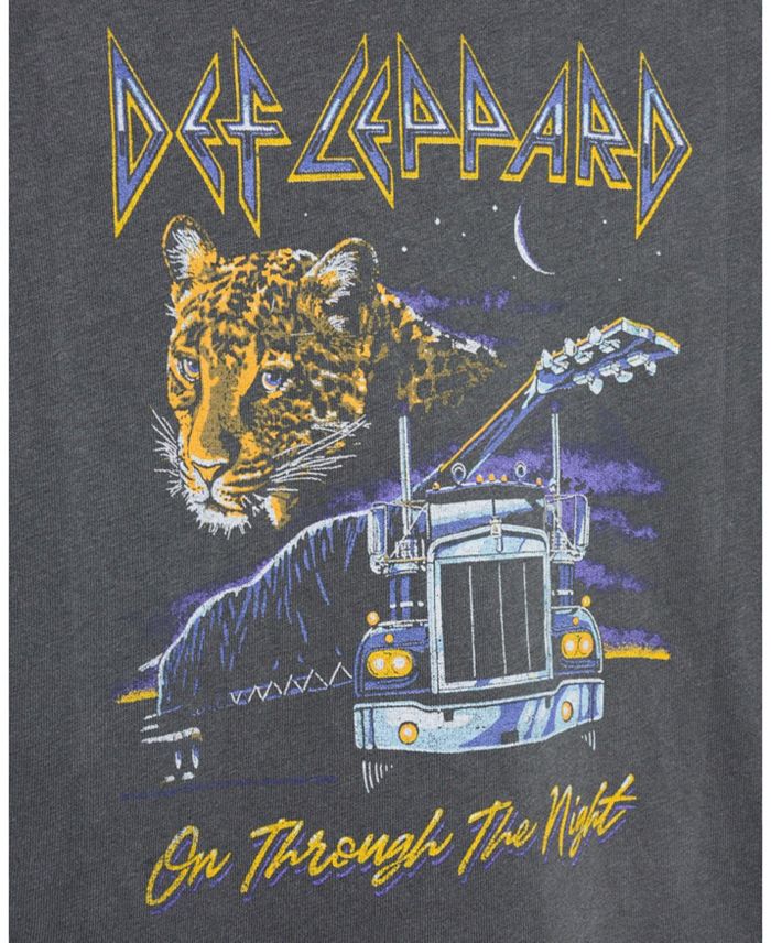 Унисекс футболка Def Leppard "Through The Night" — для малышей и детей постарше Junk Food Clothing, серый — фото 3