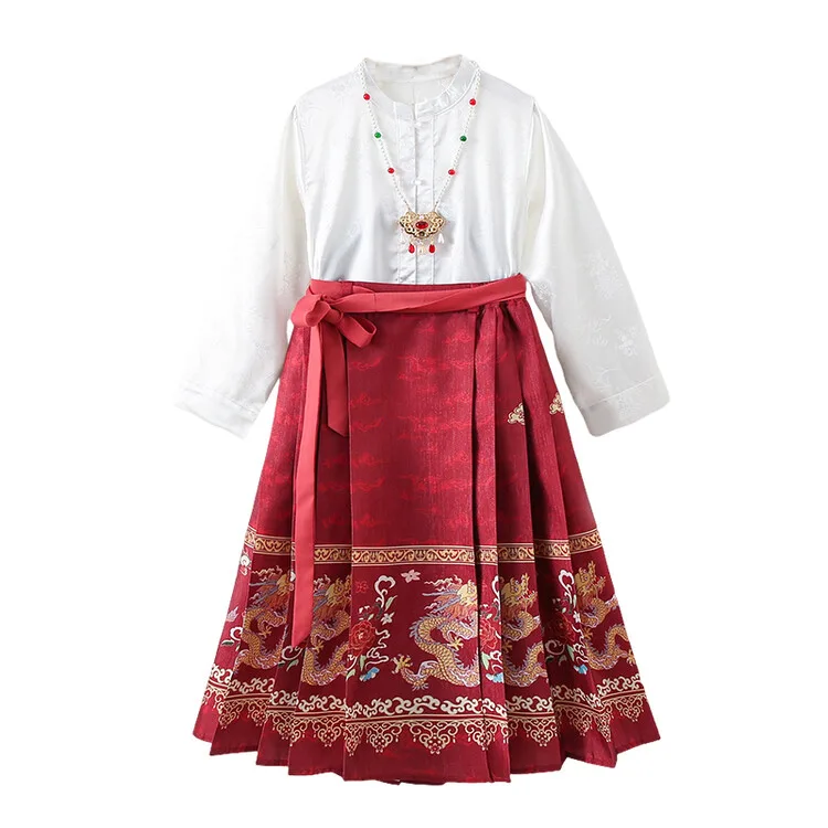 Детский комплект с юбкой для возраста 3-7 лет PROTECTCAMEL, Red Set