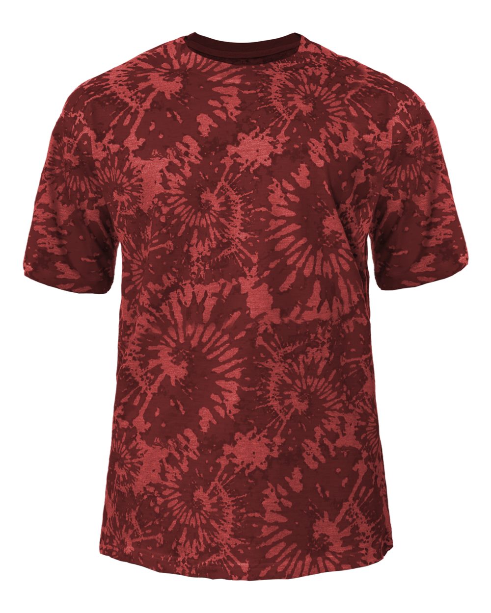 

Футболка из трехцветной смеси с узором «тай-дай» Badger, цвет red tie-dye