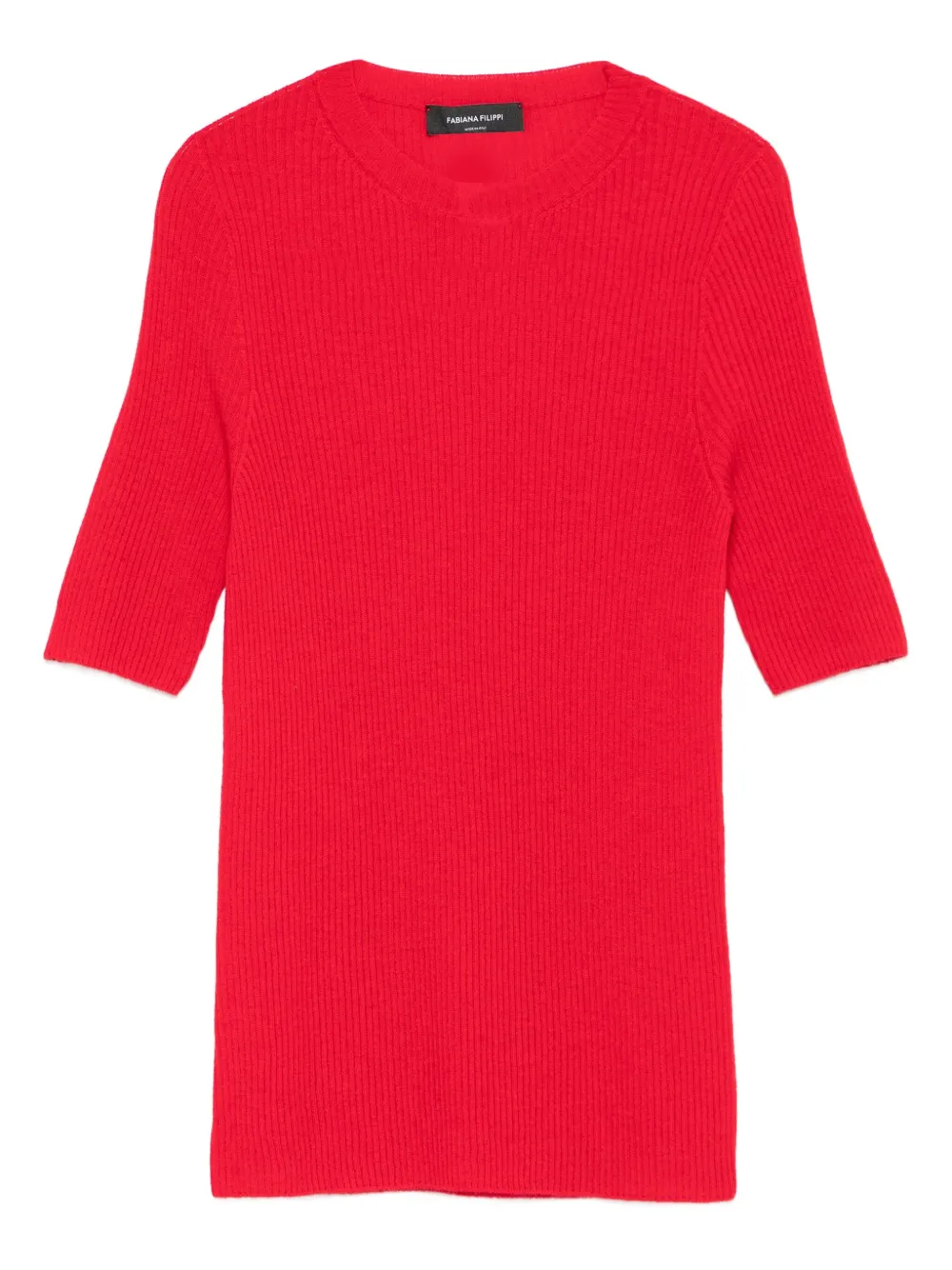 

Топ в рубчик с короткими рукавами Fabiana Filippi, красный