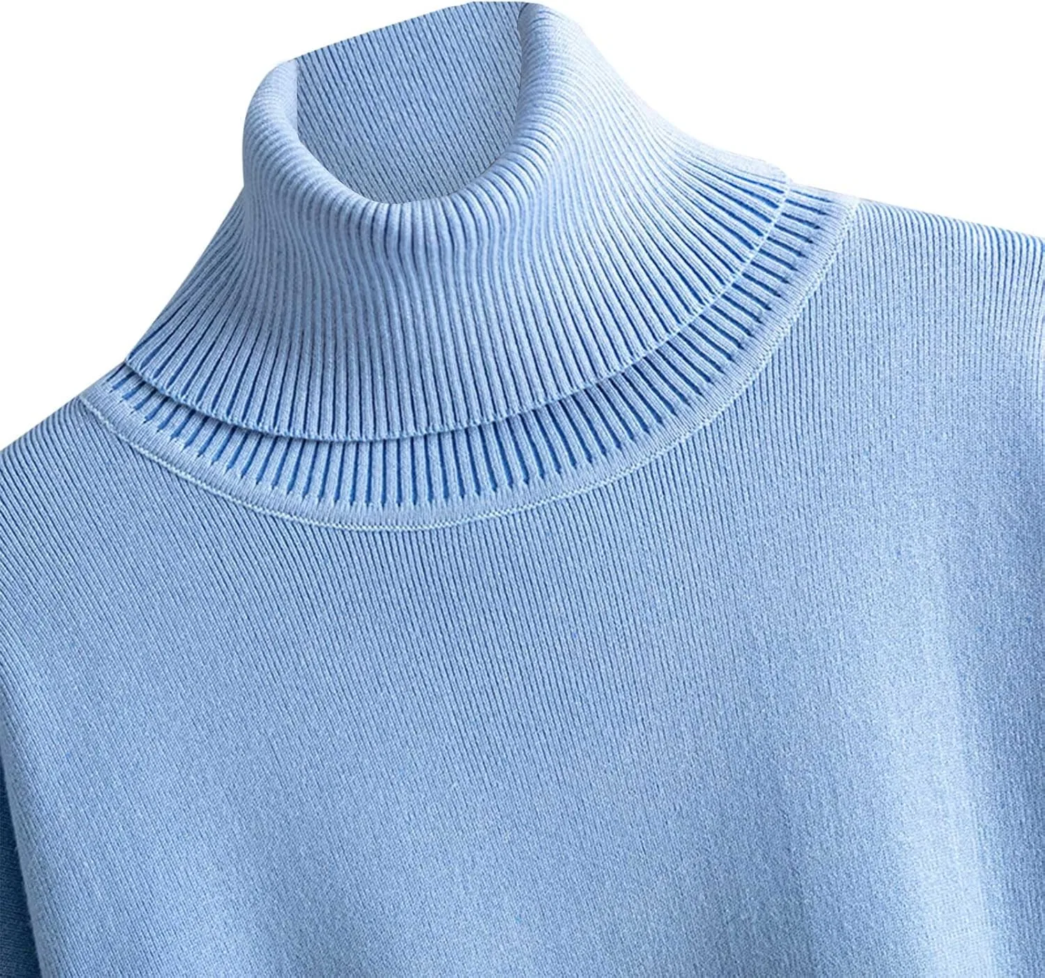 Женский спортивный костюм с водолазкой и широкими брюками, Light Blue — фото 3