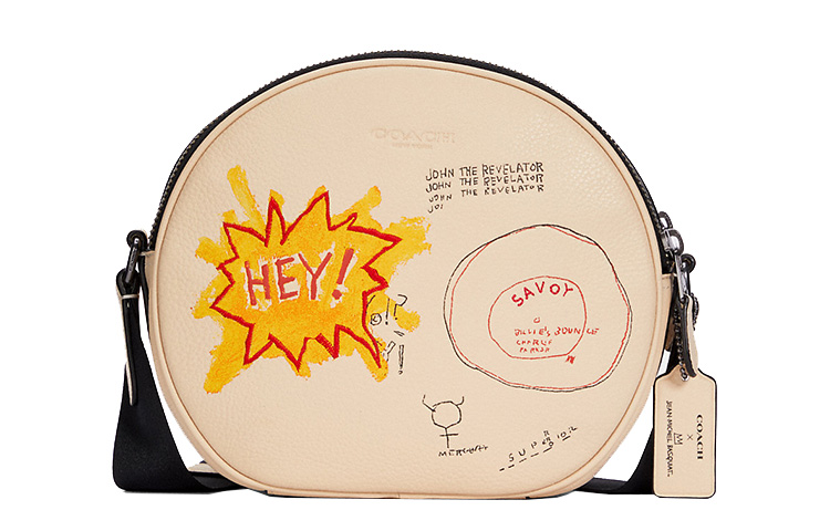 

Сумка через плечо COACH небольшого размера, кожаная, в коллаборации с Basquiat, бежевая
