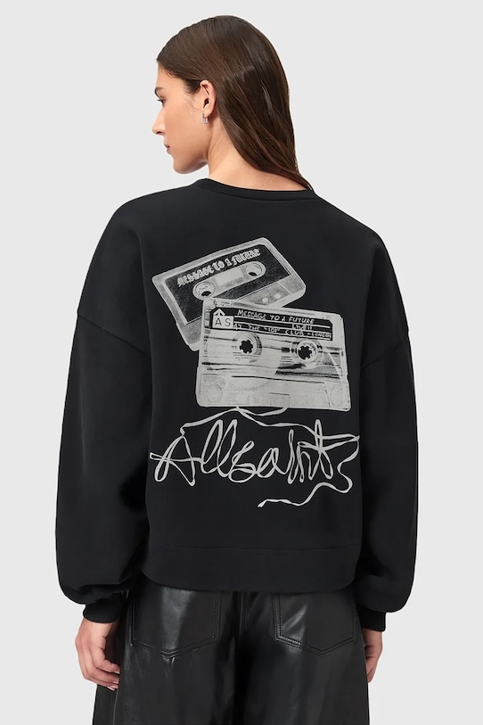 

Хлопковая толстовка REEL Allsaints, черный