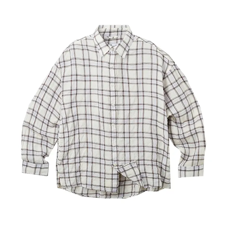 

Рубашка Unisex Lapel Moderate SPAO, коричневый[breathable cotton feel]