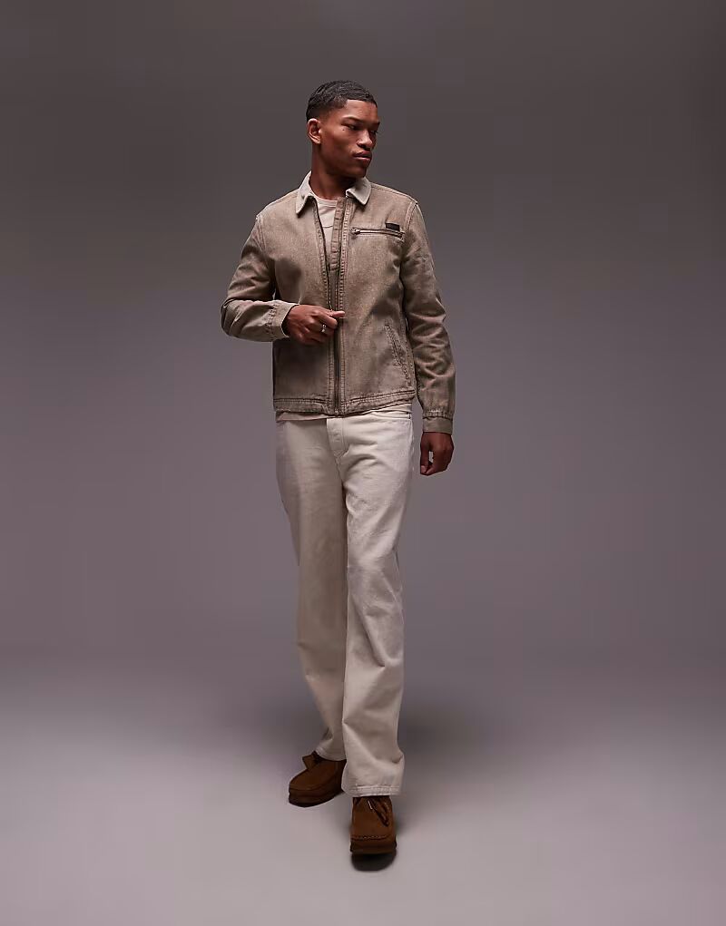

Куртка Allsaints Rothwell Washed в цвете Mire Brown