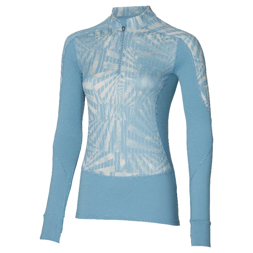 

Футболка Mizuno Virtual G4 half zip long sleeve, синий