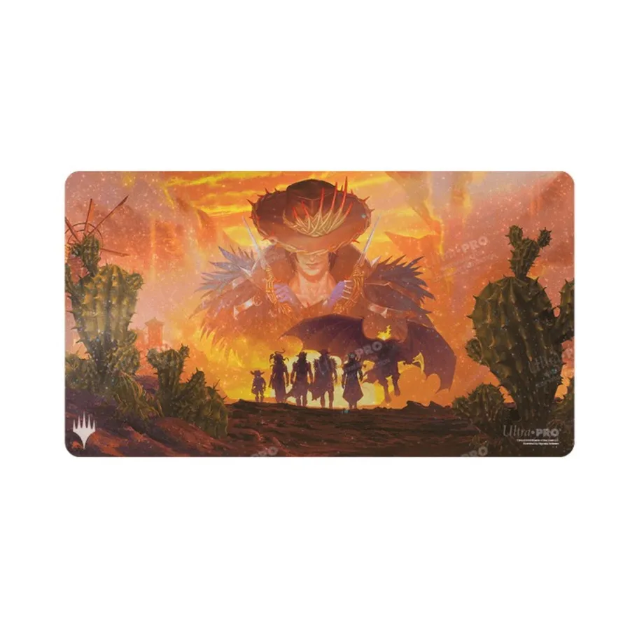 

Игровой коврик с голографической фольгой и силуэтом банды, Official Magic - The Gathering - Playmats - Outlaws of Thunder Junction