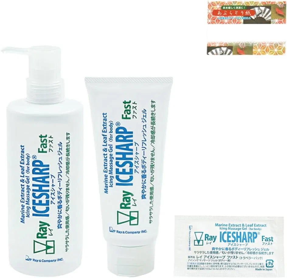 Охлаждающий гель для тела Ice Sharp Ray & Company 3г+120г+500г+промокашки для лица