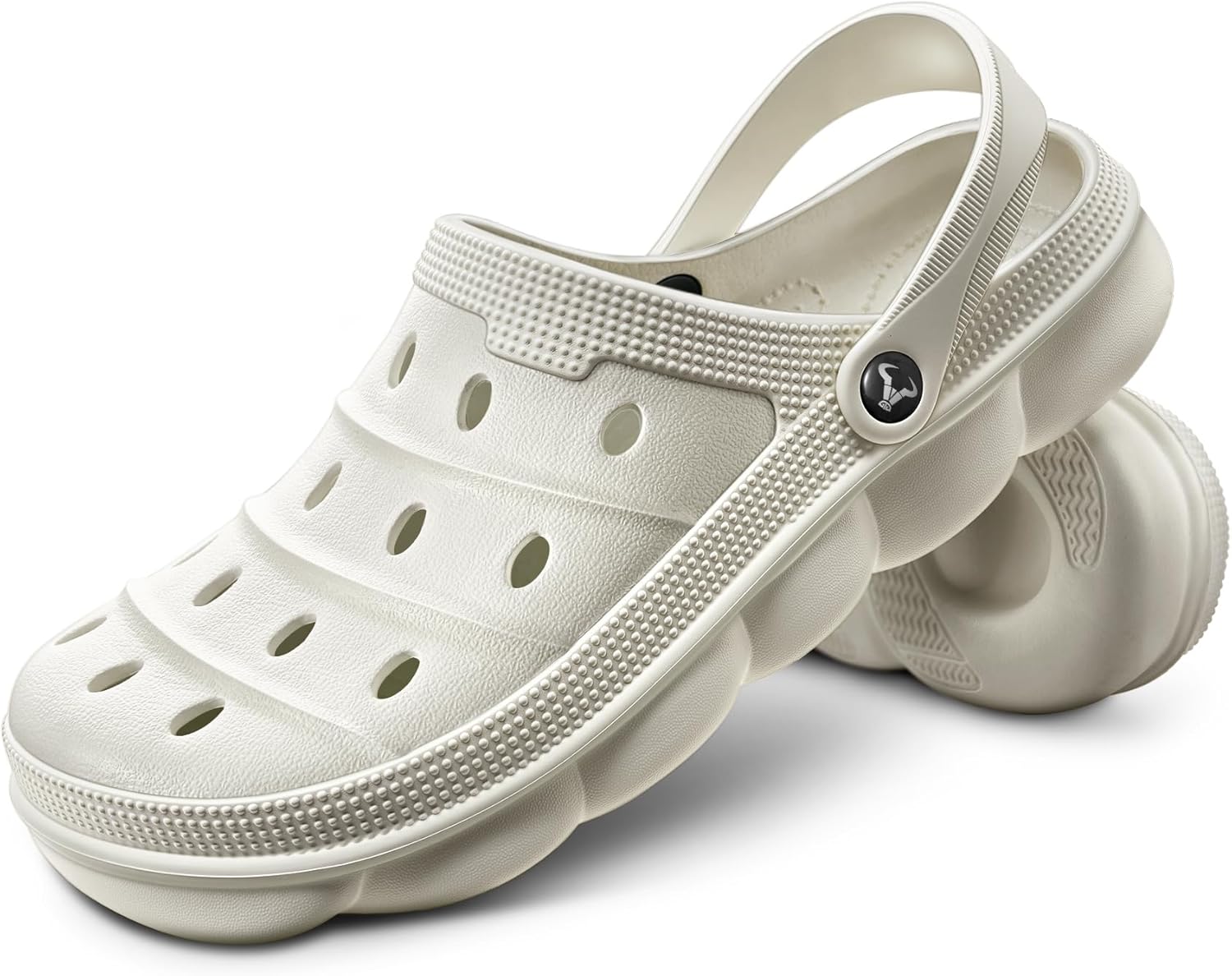 

Мужские сабо BULLIANT, комфортные мюли сандалии для мужчин и женщин, с амортизирующей стелькой и поддержкой свода стопы, легкие EVA, белый/кремовый