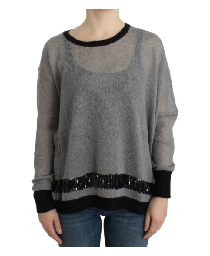 

Асимметричный свитер с декором Costume National, серый