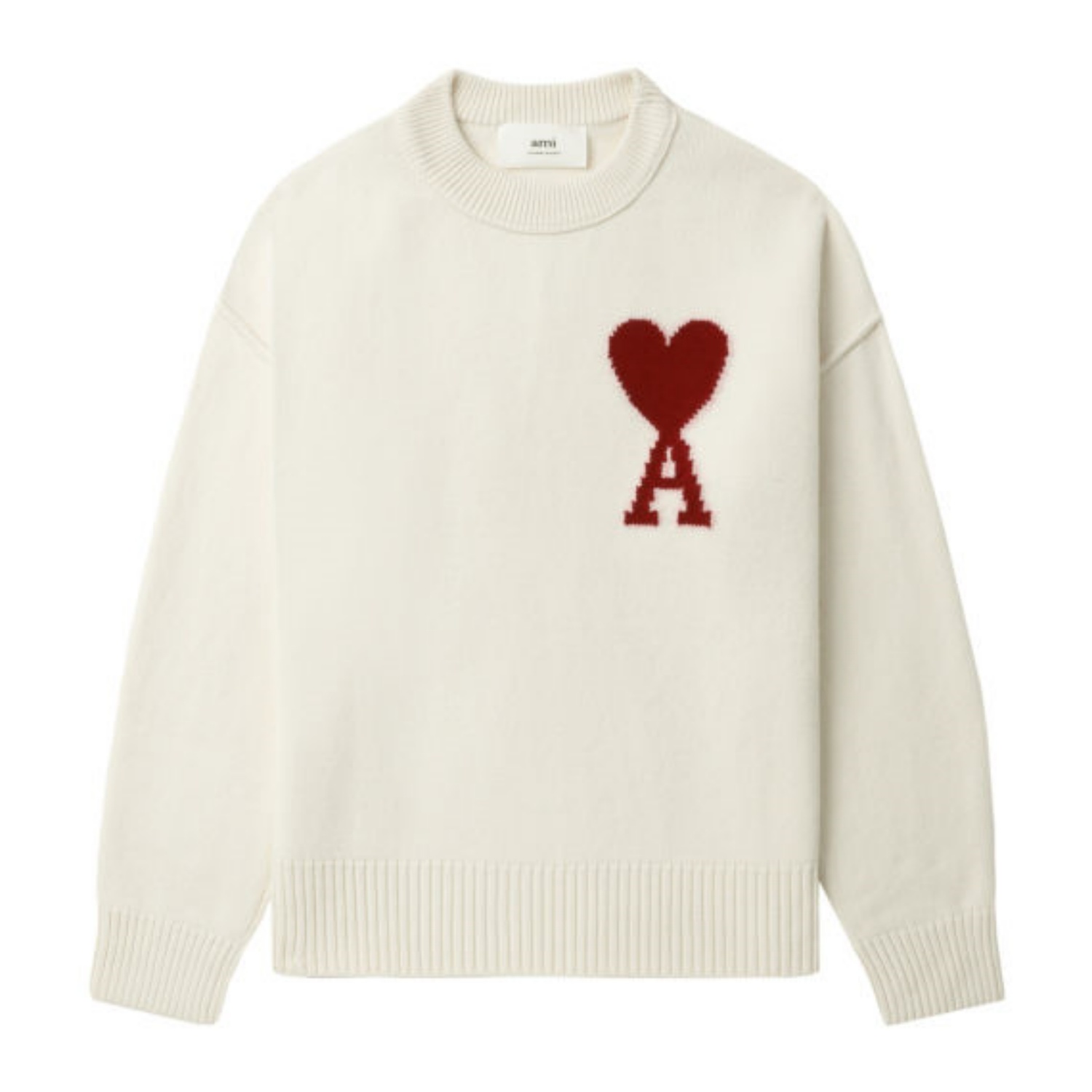 

Ами парис ами де кер свитер из войлочной мериносовой шерсти AMIPARIS, белый