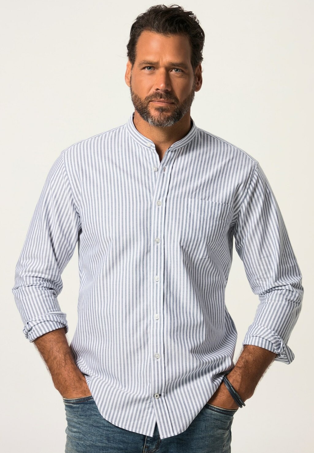 

Рубашка OXFORD LANGARM STEHKRAGEN MODERN FIT BIS 8 XL JP1880, цвет navy blau