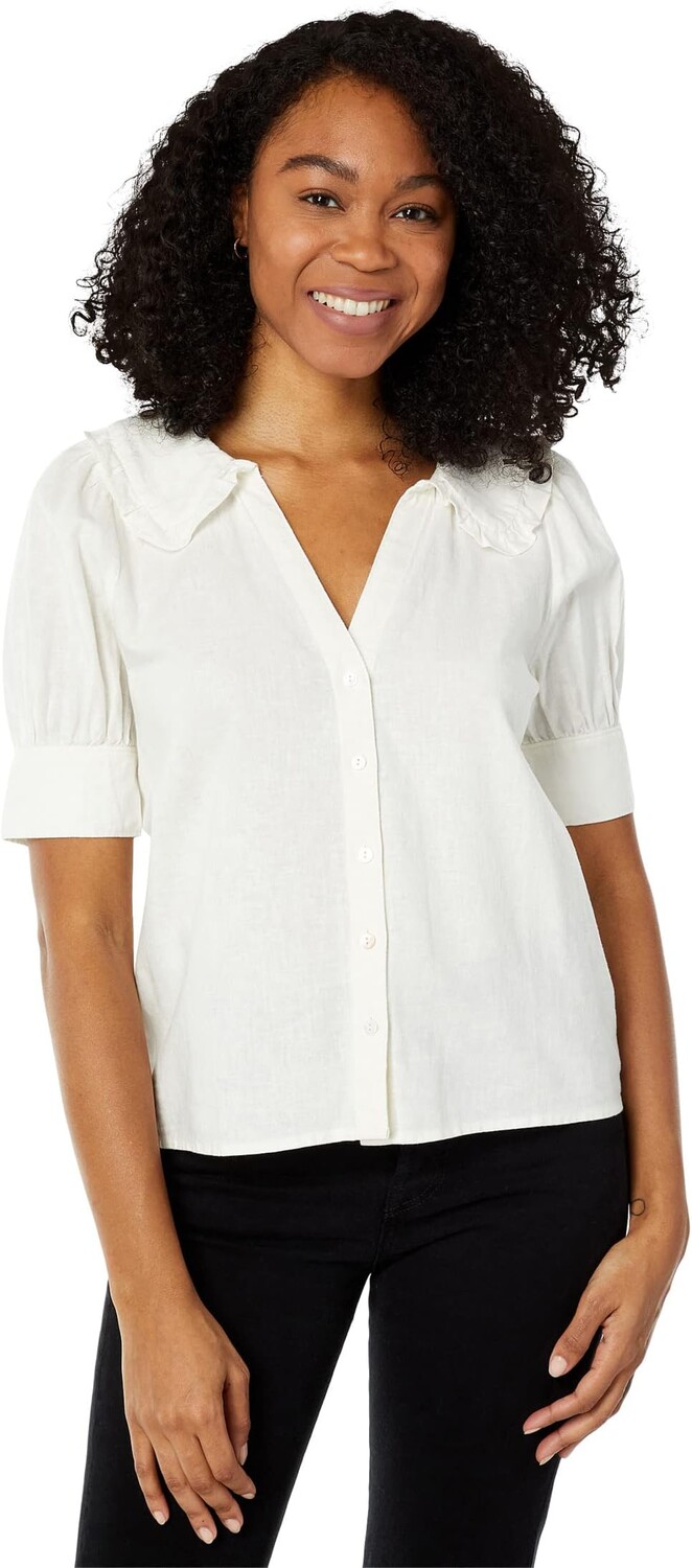 

Рубашка Madewell Peter Pan Collar Shirt in Windowpane, цвет Lighthouse 2