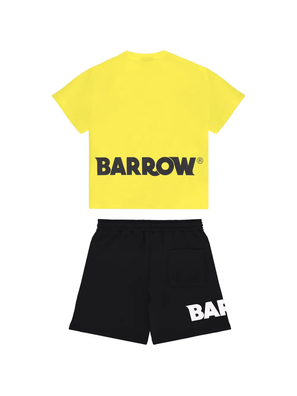 Комплект из Футболка с круглым вырезом и шорт с логотипом Barrow Kids, желтый — фото 2