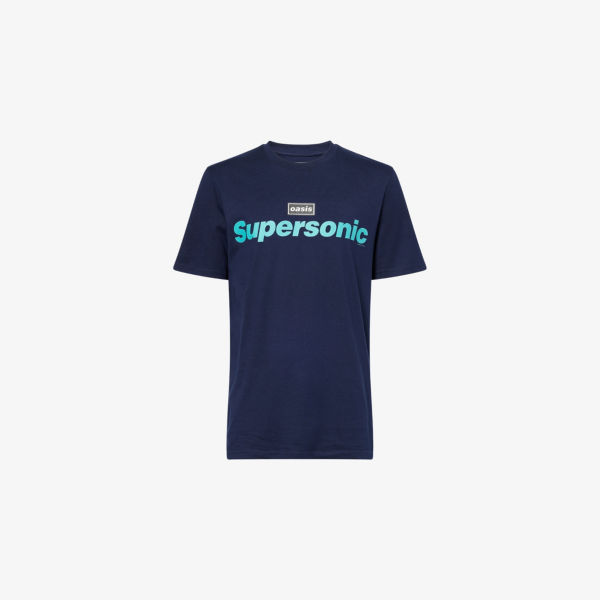 

Футболка из хлопка свободного кроя Supersonic Oasis, синий