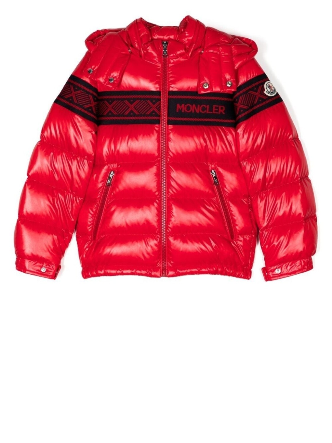 

Пуховик Holmi с капюшоном Moncler Enfant, красный