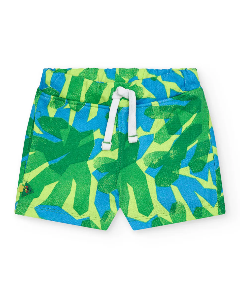 

Бермудские шорты с принтом для мальчика и кулиской Tuc tuc, зеленый
