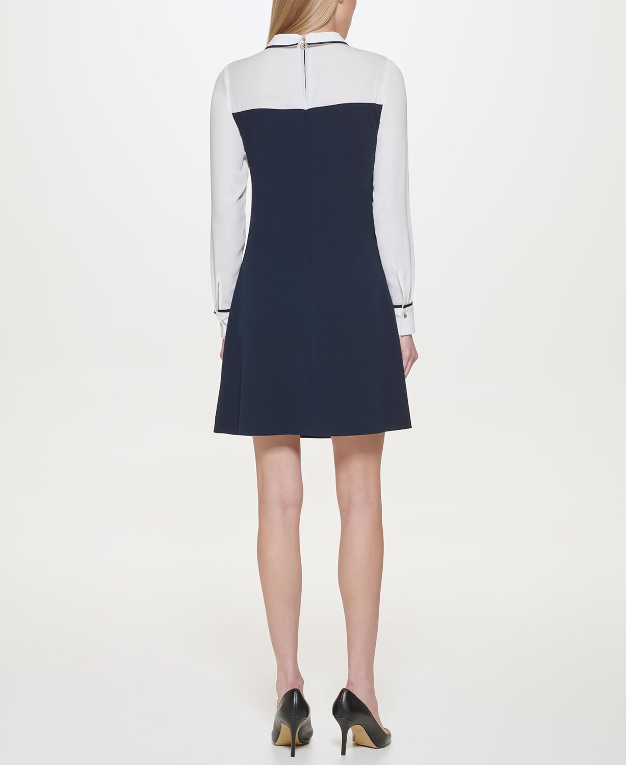 Женское мини-платье Tommy Hilfiger с длинными рукавами и воротником, Sky Captain — фото 4