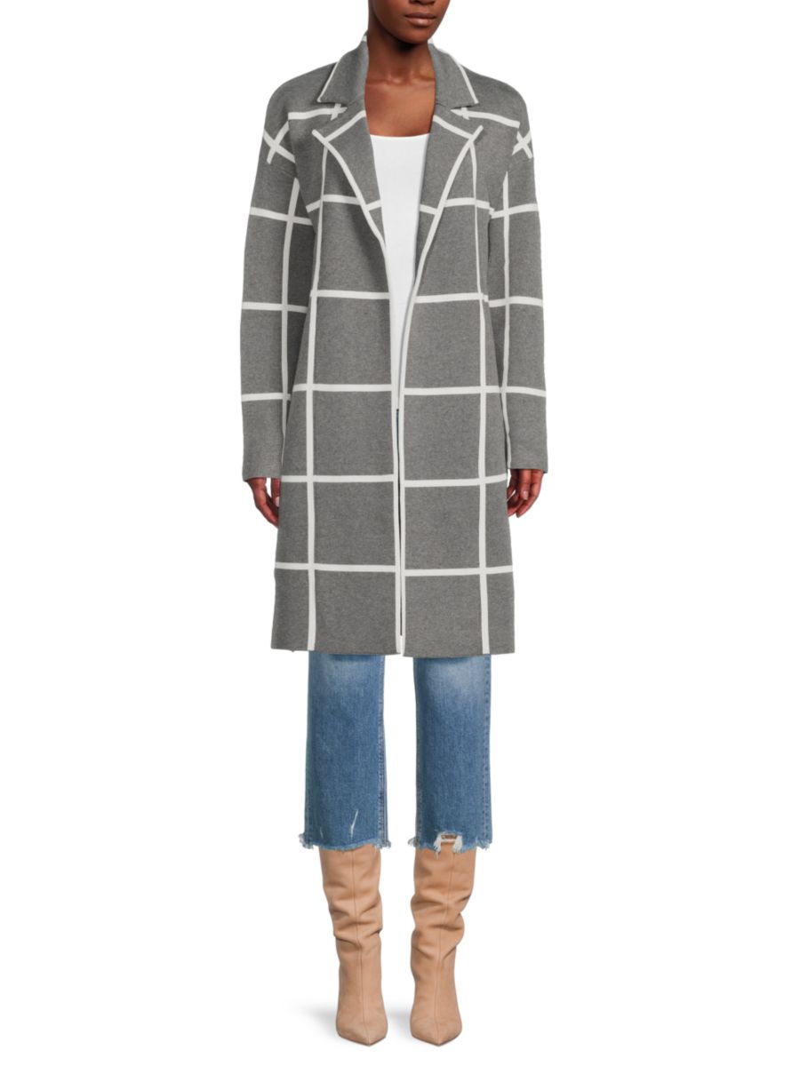 

Клетчатое пальто с открытым передом Saks Fifth Avenue, цвет Dark Grey, Серый, Клетчатое пальто с открытым передом Saks Fifth Avenue, цвет Dark Grey
