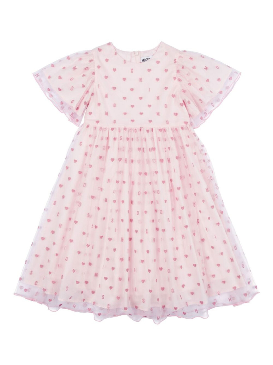 

Moschino Kids платье из тюля с люрексом, розовый