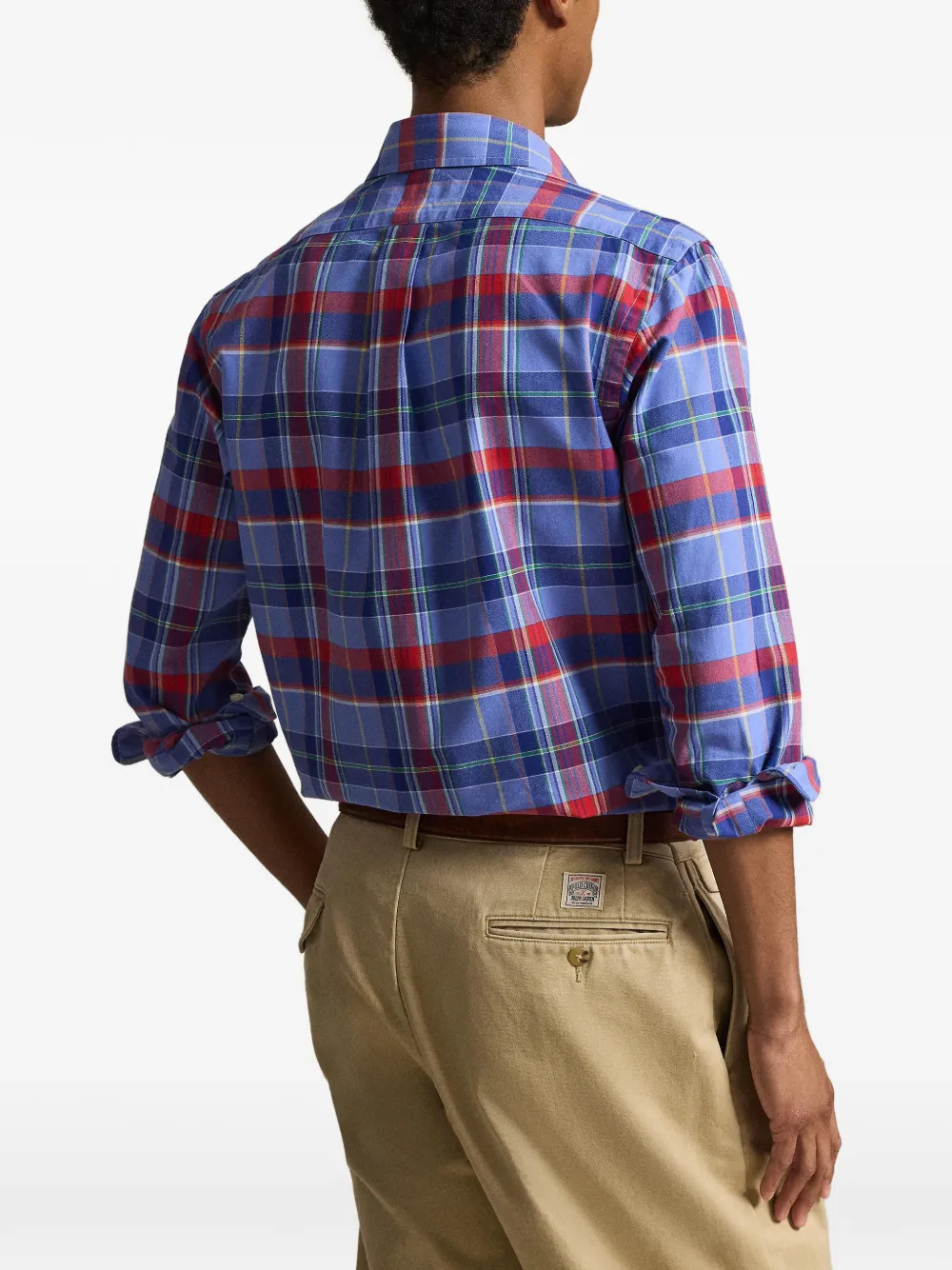 Рубашка в клетку с накладными карманами Polo Ralph Lauren, синий — фото 4