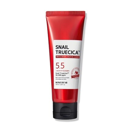 

Очищающий гель с низким pH Snail Truecica Miracle Repair, 3,38 унции, 100 мл — изготовлен из муцина черной улитки для чувствительной кожи, Some By Mi