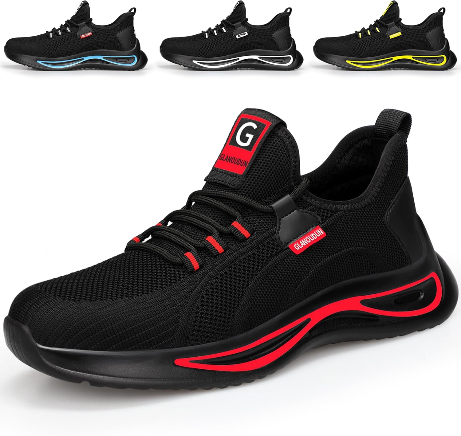 

Мужские туфли GLANOUDUN с стальным носком, легкая мужская рабочая обувь, черные кроссовки с защитным стальным носком, удобная защитная обувь, прочные мужские кроссовки для безопасности, промышленная и строительная обувь