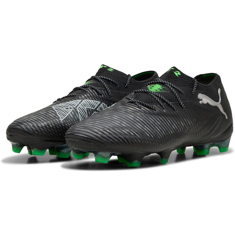 Футбольные бутсы Future 8 Ultimate Low FG Puma, цвет puma black-puma silver-fluo green — фото 3
