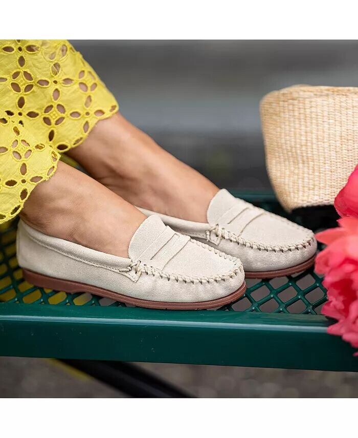 Женские замшевые мокасины Mellony Penny Minnetonka, коричневый/бежевый — фото 3