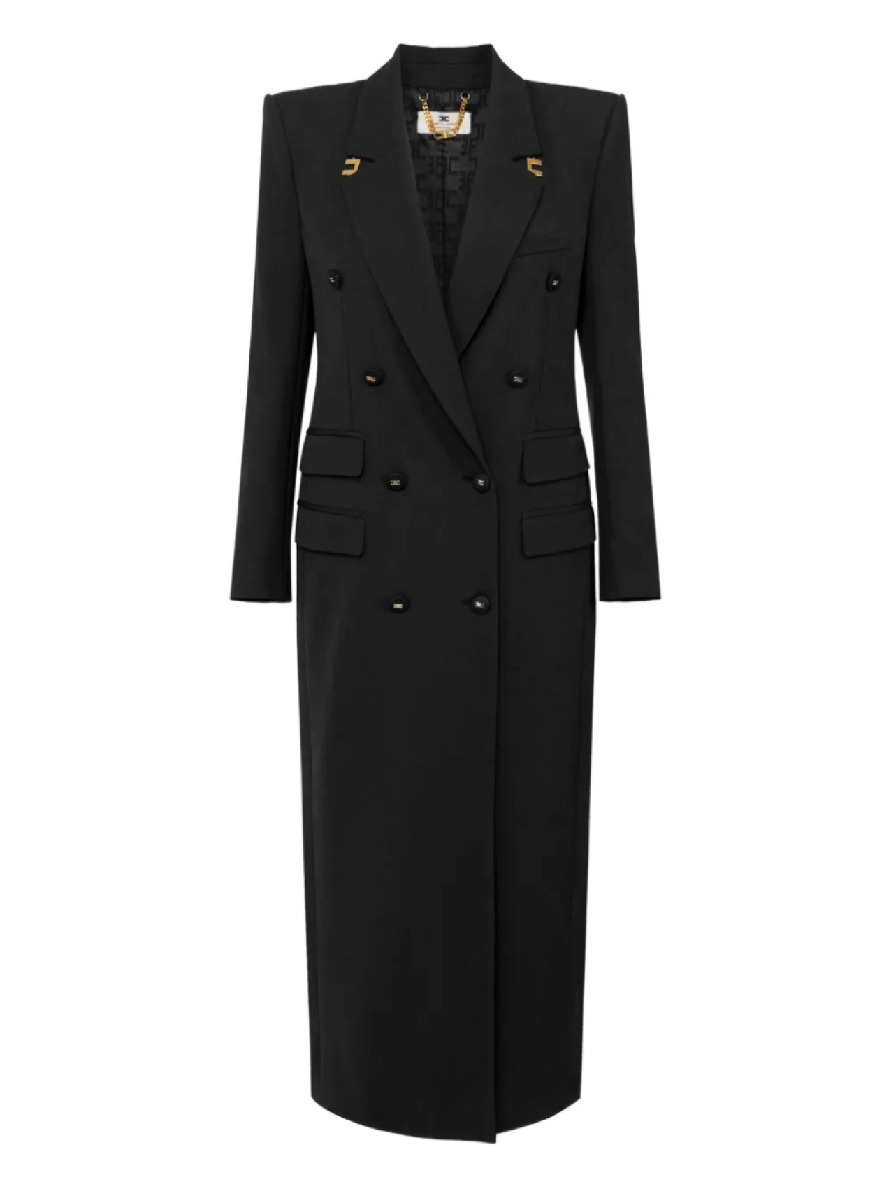 

Шерстяное пальто Elisabetta Franchi, черный