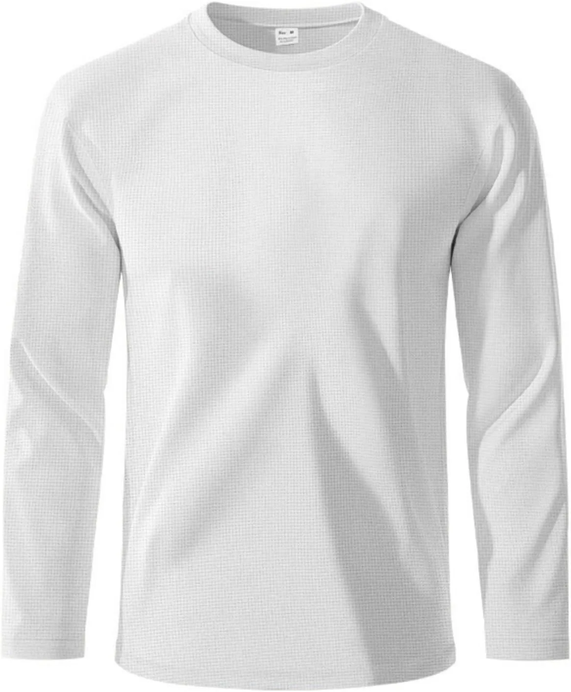 Мужская футболка с длинным рукавом Vintage Waffle Pullover Stretchy Soft fit Crewneck — фото 2