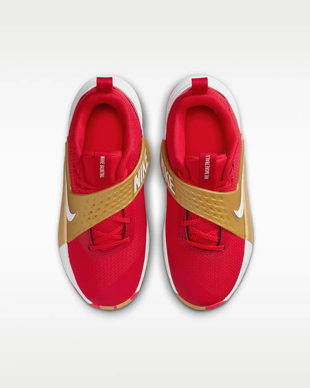 Детские баскетбольные кроссовки Nike Team Hustle D 12, University Red/Metallic Gold/Bright Crimson/White — фото 4