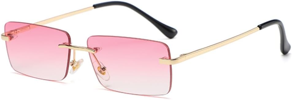 

Винтажные квадратные солнцезащитные очки MUTYNE, маленькие женские солнцезащитные очки без оправы, металлические солнцезащитные очки с защитой от УФ-излучения UV400, Gold Pink