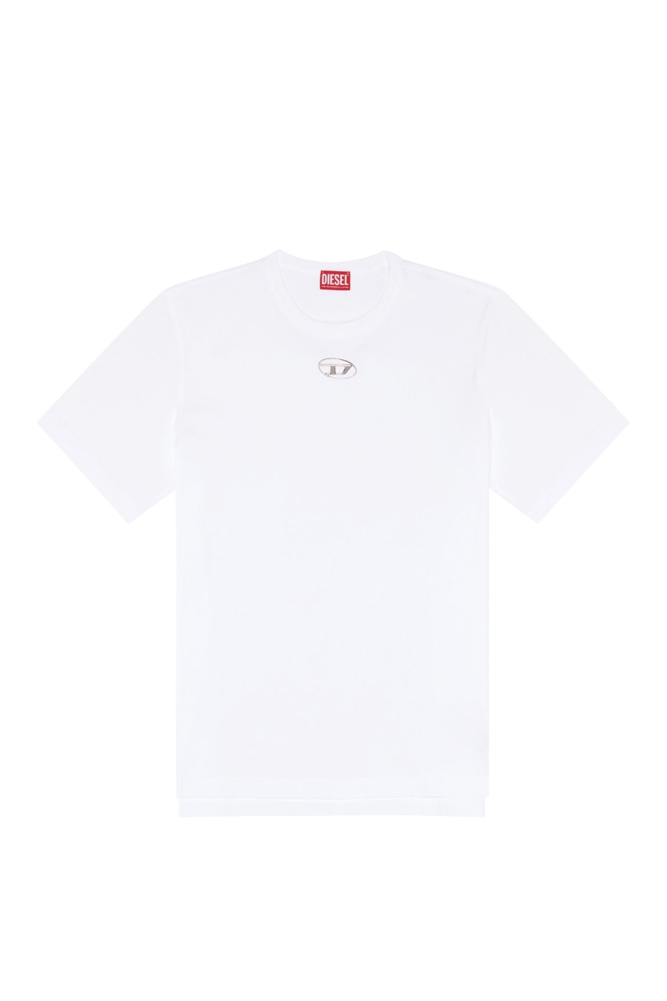 Мужская футболка с логотипом в форме овальной буквы D Diesel, white — фото 2