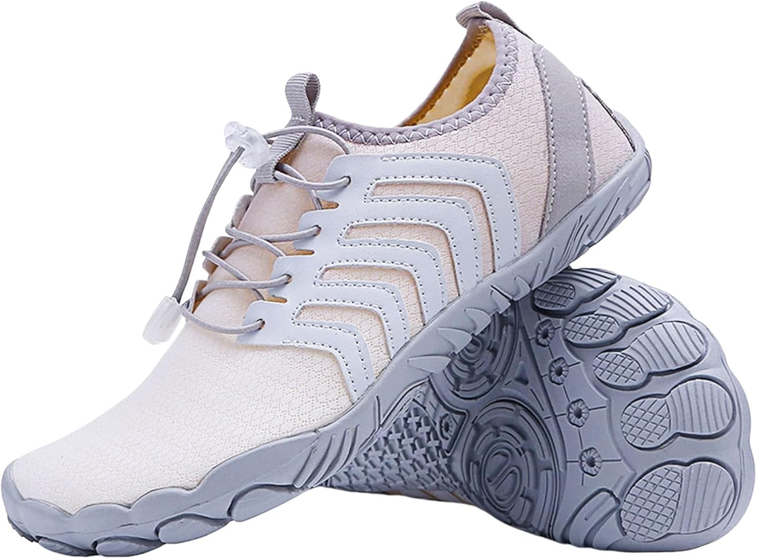 

Кроссовки Pro Barefoot Shoes Comfortable Hike Barefoot Footwear Water Shoes for Women Men Quick-Dry Aqua Socks Swim Beach Barefoots Ladies Athletic Shoe Flat Bottom Tazeap, светло-серый