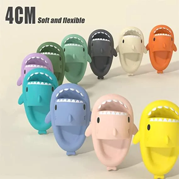 

Тапочки Roscylco Shark Cloud, милые шлепанцы с акулой для женщин и мужчин, летние тапочки-сандалии для мальчиков и девочек, спа-платформа, нескользящие пляжные сандалии с открытым носком, душевые тапочки для пары Rosyclo, синий