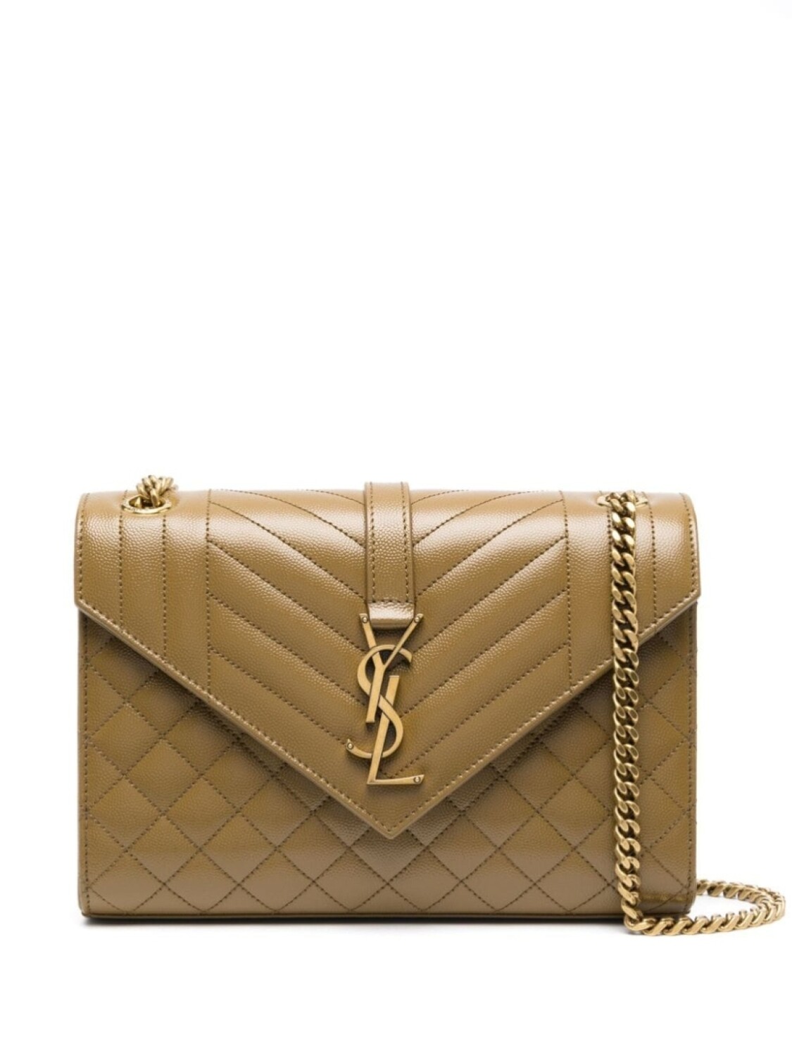 

Стеганая сумка Saint Laurent Cassandra, коричневый