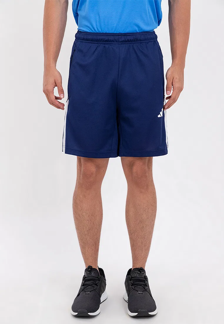 Тренировочные шорты, 18 см, с тремя полосками, Workout Essentials Base, Adidas, белый/темно-синий
