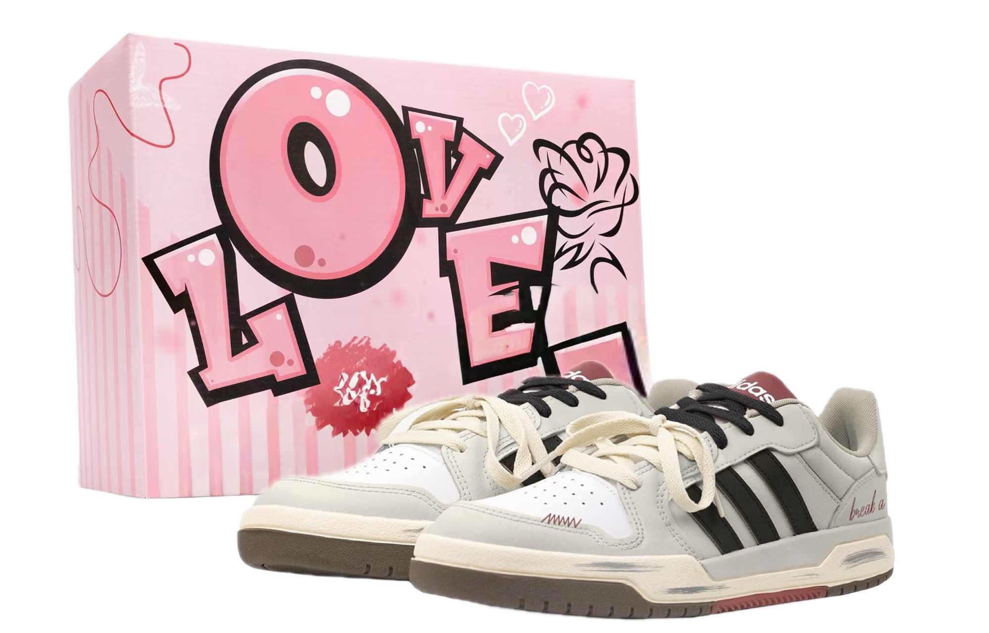 

Кроссовки для скейтборда low top unisex, устойчивые к истиранию, легкие и дышащие Adidas Neo, светло-серый/черный