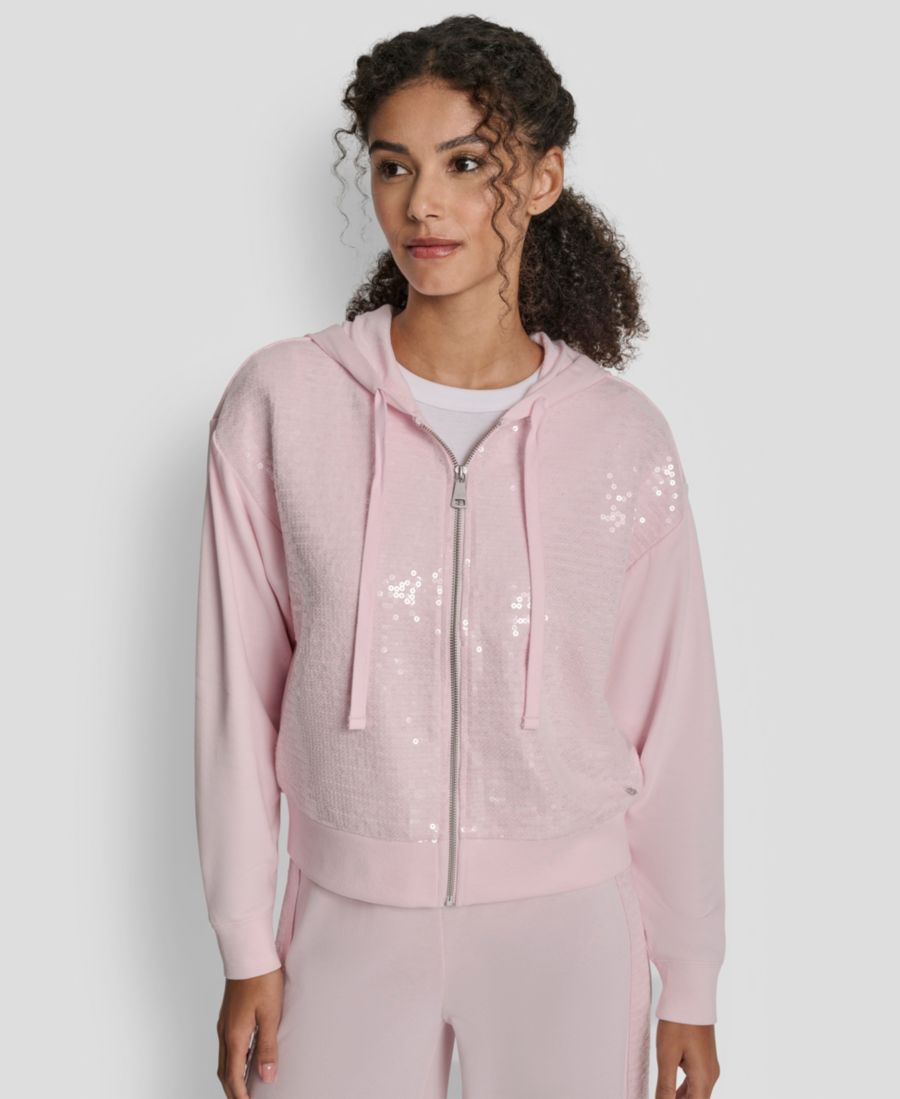 

Женская куртка с длинными рукавами и пайетками DKNY Jeans, Pink Moon