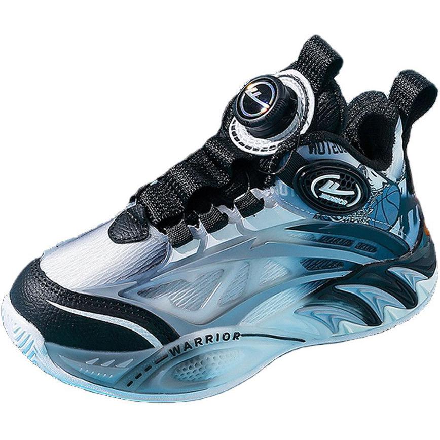 

Нескользящие дышащие низкие детские кроссовки для повседневной носки WARRIOR, черный/серый/белый