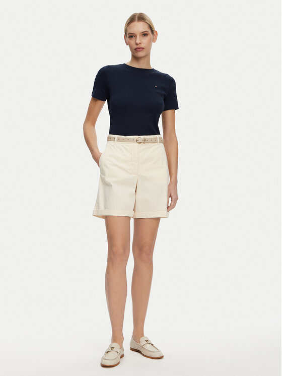 Тканевые шорты regular fit WW0WW42457 Tommy Hilfiger, экрю — фото 2