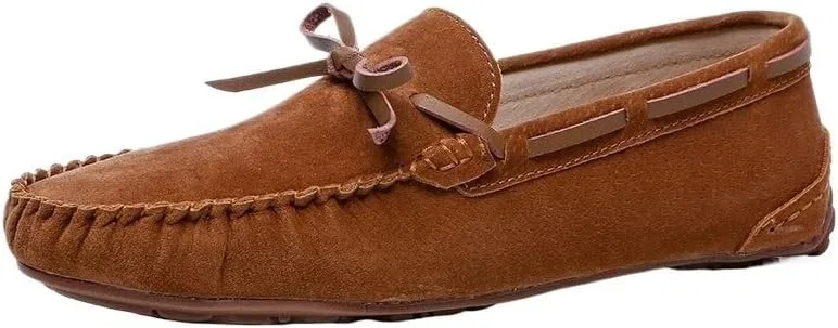 Мокасины кожаные замшевые Loafers, желтый UOPYNE