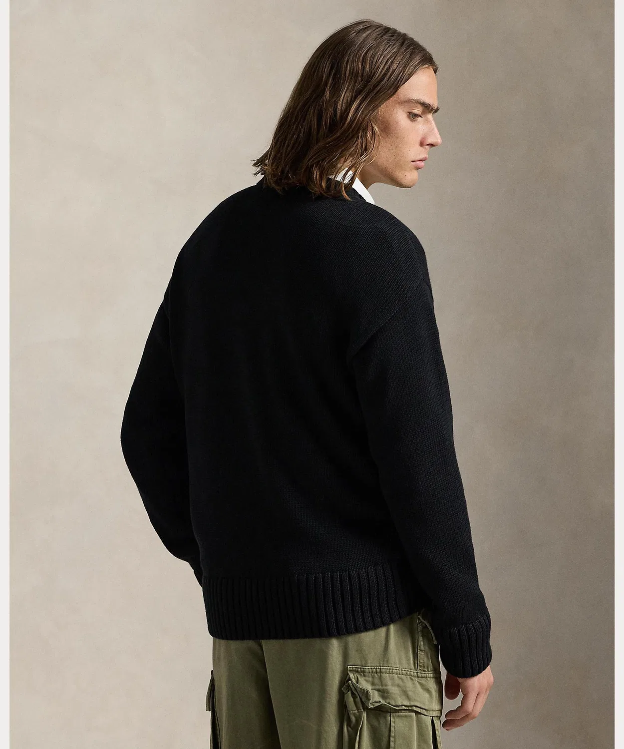 Свитер Polo Sport Ralph Lauren свободный хлопковый, чёрный — фото 4