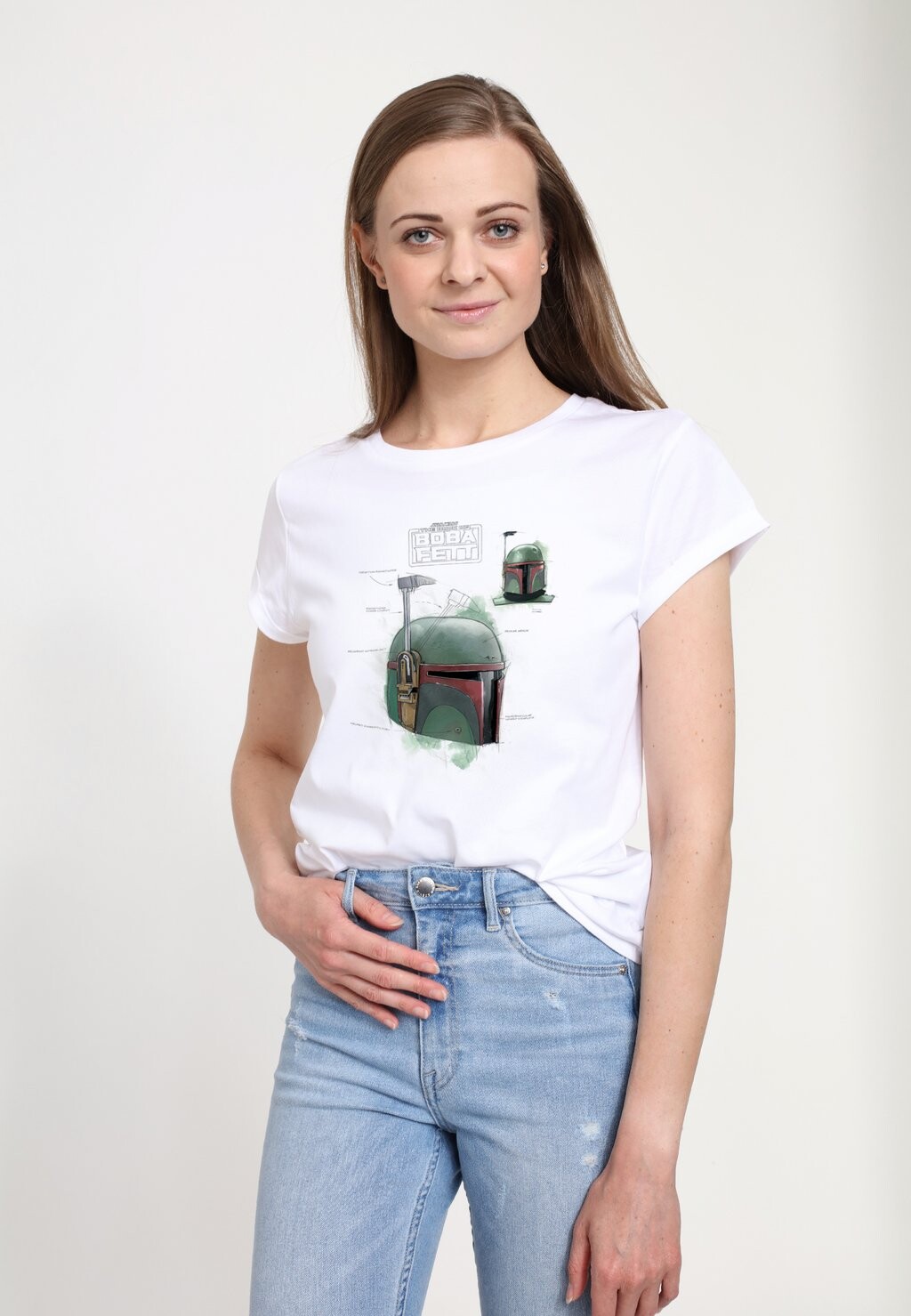 

Футболка с принтом BOOK OF BOBA FETT HELMET SCHEMATIC PAINTED Henry Tiger, белый