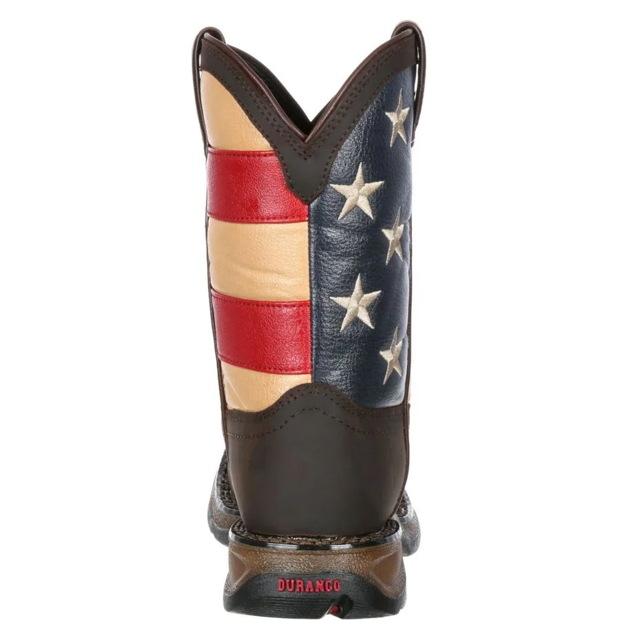 Детский маленький бунтарь от Kids' Patriotic Western Boot Durango, коричневый and union flag — фото 4
