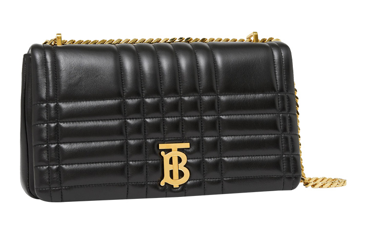 Женская сумка Burberry Lola Bag Quilting из натуральной кожи ягненка, черная — фото 2
