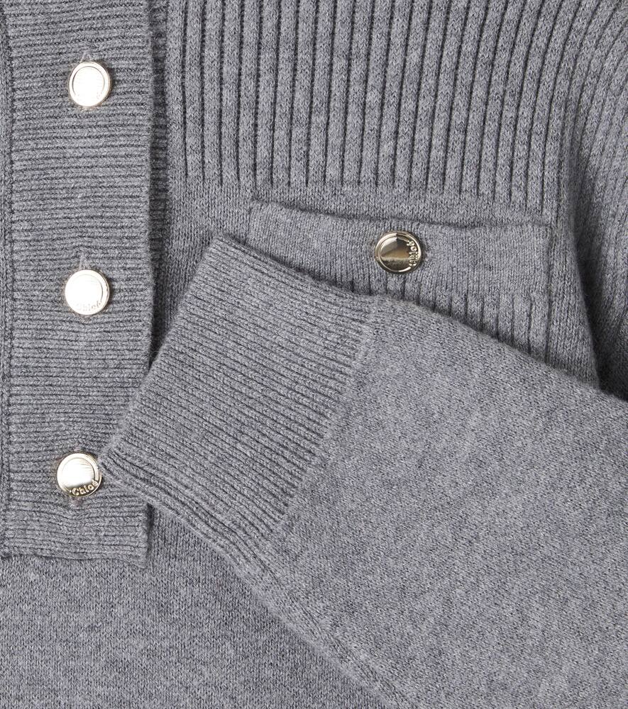 Свитер из смеси хлопка и шерсти Chloé Kids, Gris Chine — фото 3