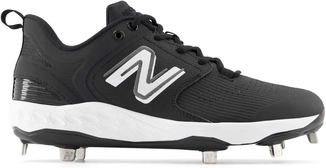 Мужские бейсбольные кроссовки New Balance Fresh Foam X 3000 V6 Metal, Black White Synthetic — фото 2